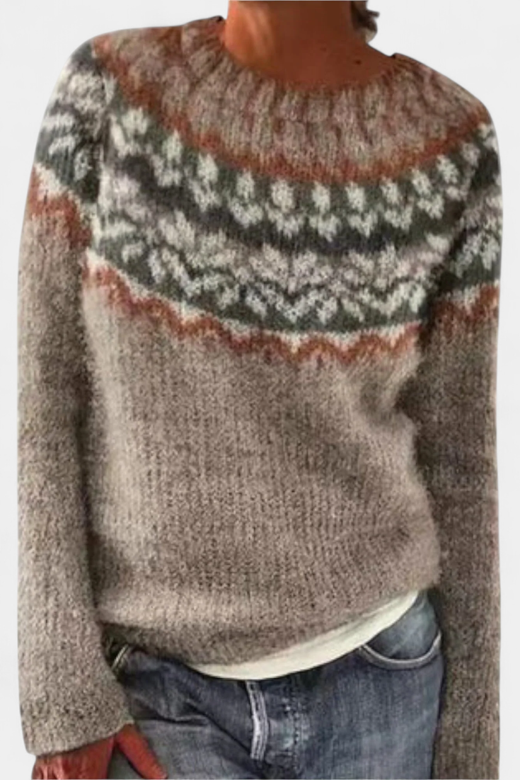 Ivalo - Pull en tricot norvégien à coupe décontractée