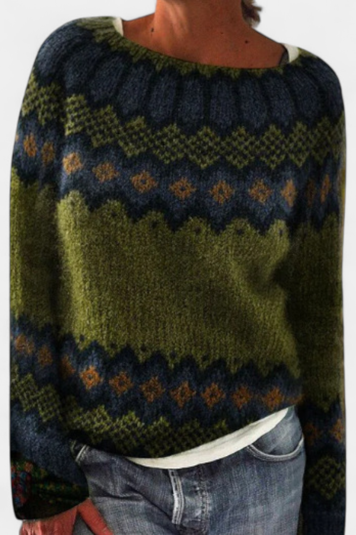 Ivalo - Pull en tricot norvégien à coupe décontractée