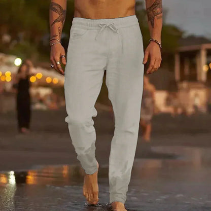 Rivaro - Pantalon de plage en lin pour hommes