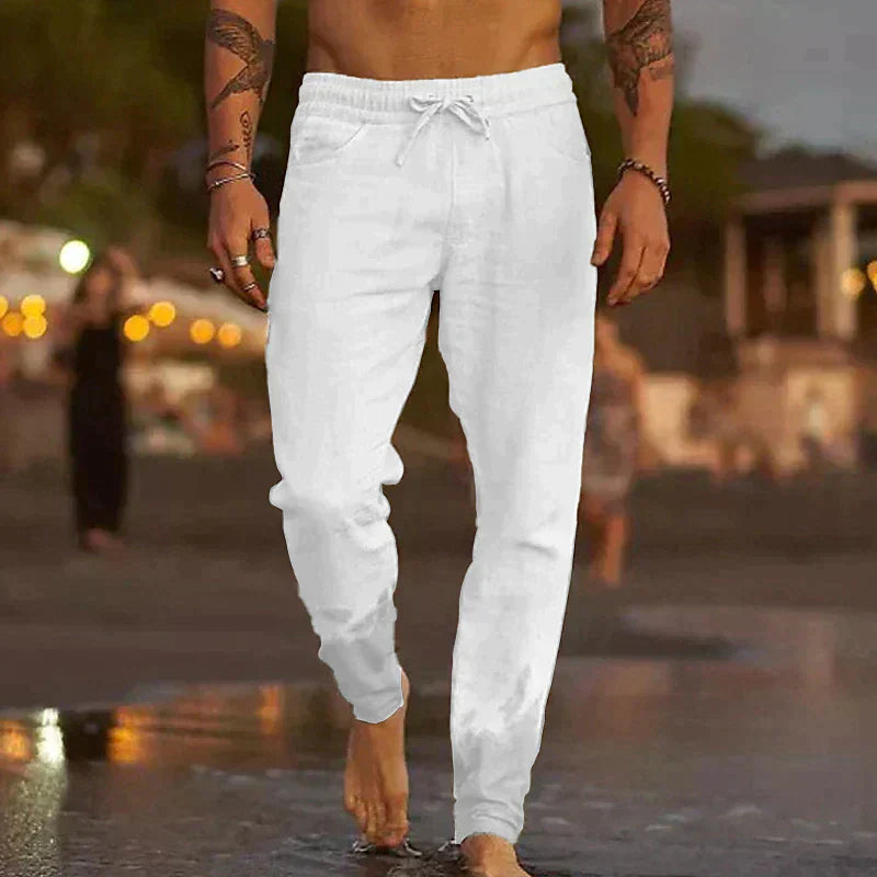 Rivaro - Pantalon de plage en lin pour hommes