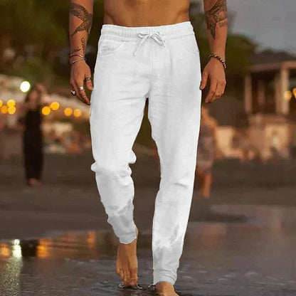 Rivaro - Pantalon de plage en lin pour hommes