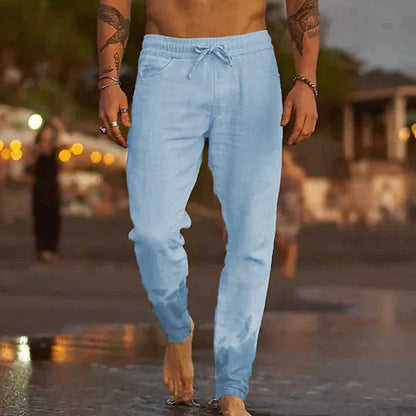 Rivaro - Pantalon de plage en lin pour hommes