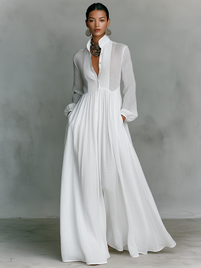 Lakisha - Robe Maxi Patchwork Col Montant