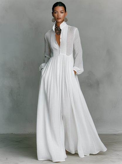 Lakisha - Robe Maxi Patchwork Col Montant