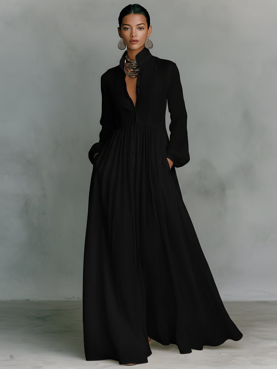 Lakisha - Robe Maxi Patchwork Col Montant