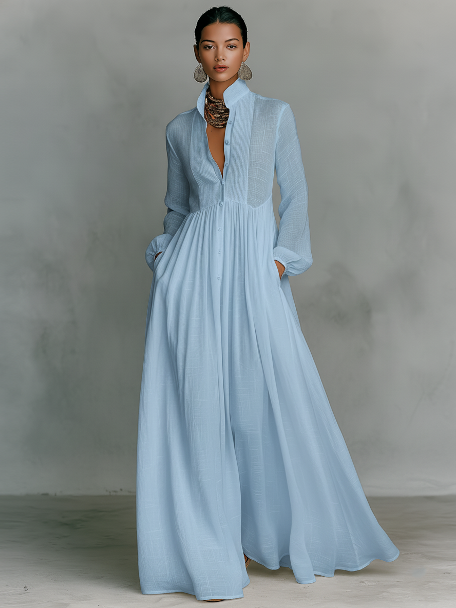 Lakisha - Robe Maxi Patchwork Col Montant