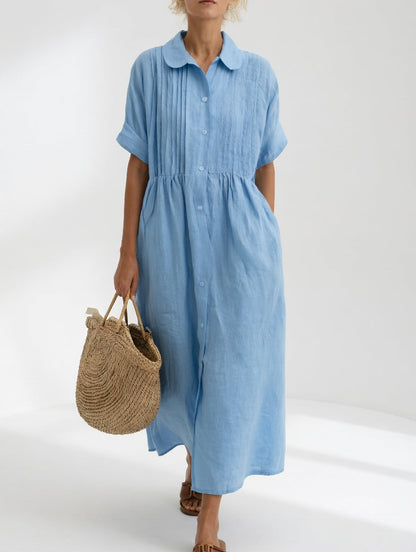Milagros - Robe chemise maxi en coton