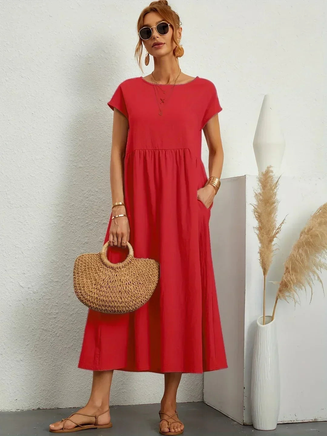 Glenna - Robe midi fluide