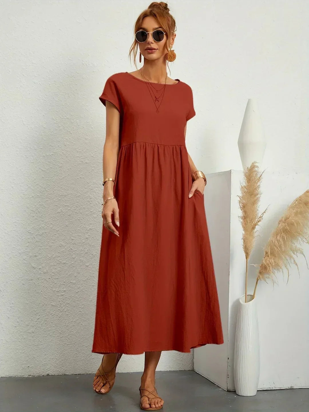Glenna - Robe midi fluide