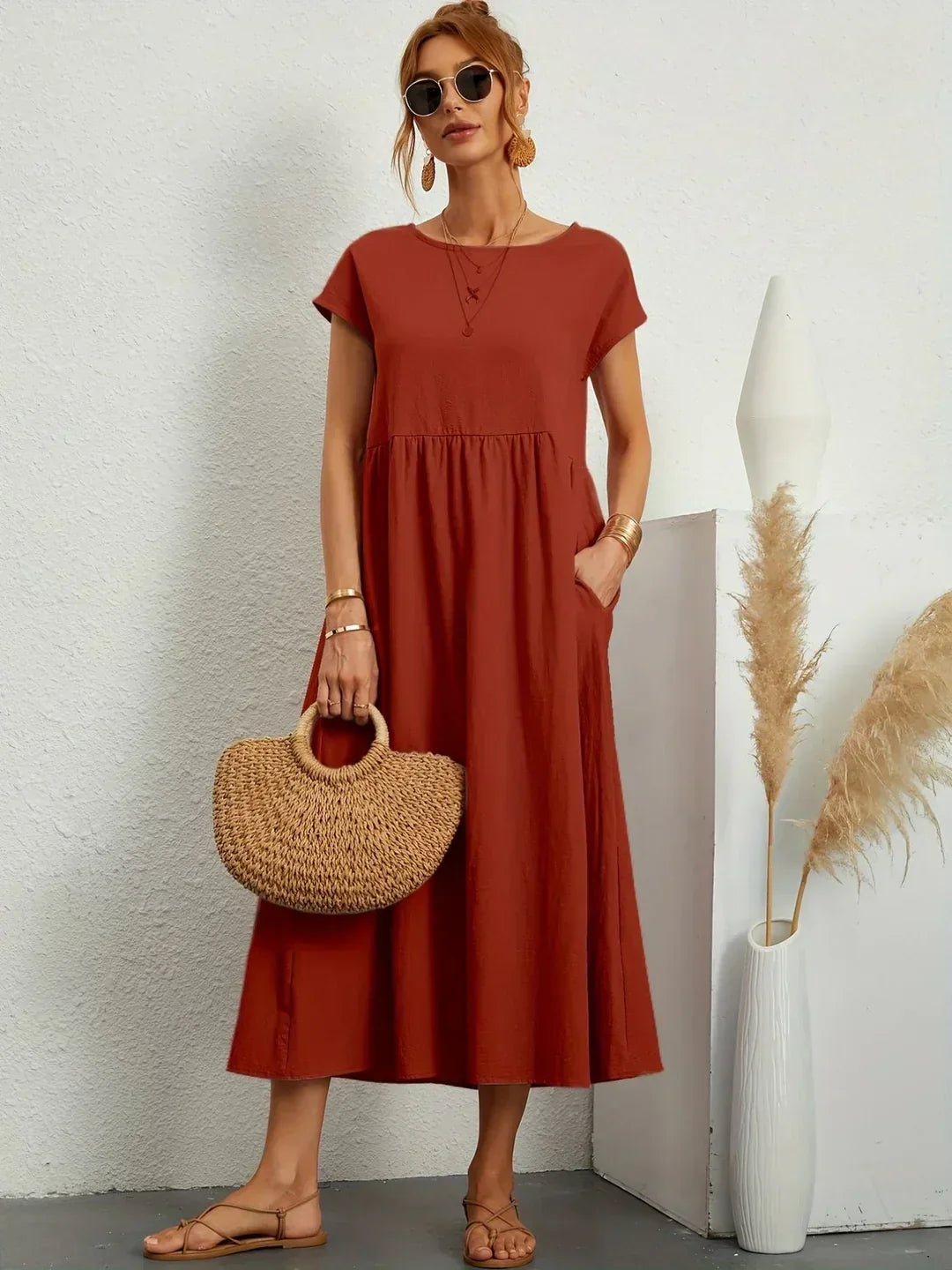 Glenna - Robe midi fluide