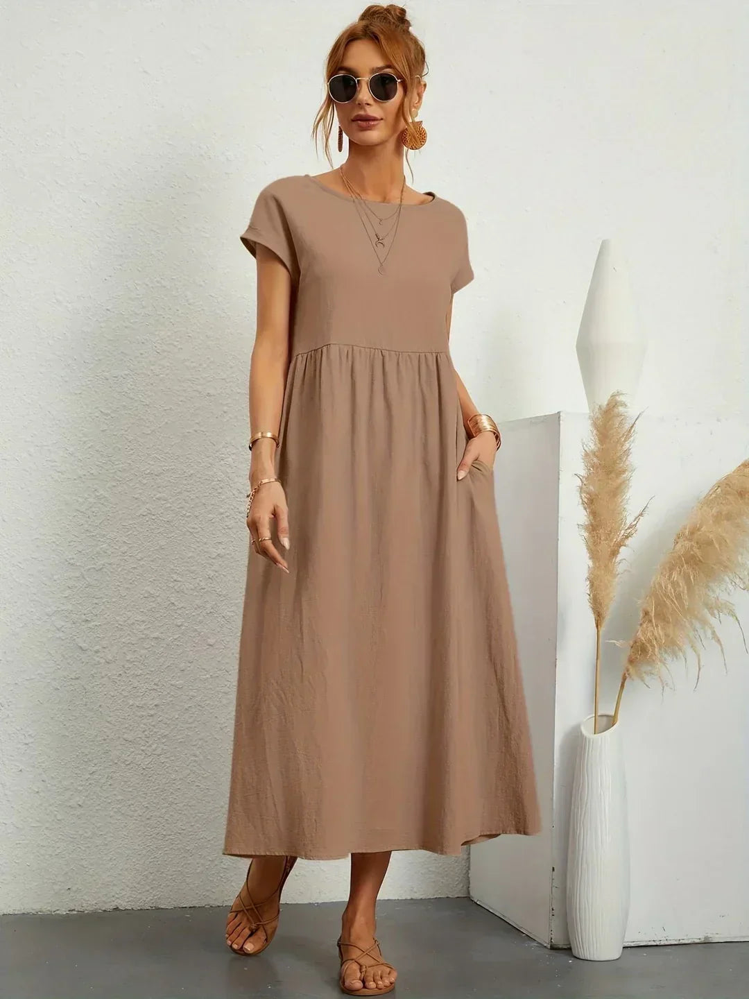 Glenna - Robe midi fluide