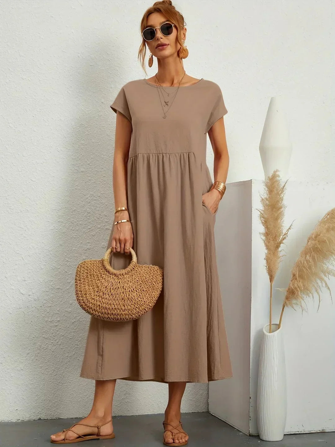 Glenna - Robe midi fluide
