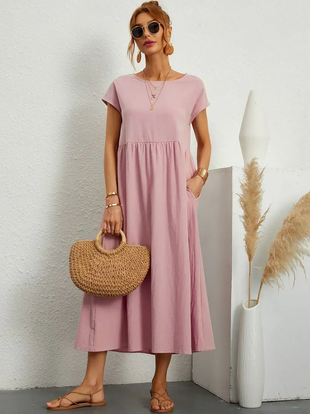 Glenna - Robe midi fluide