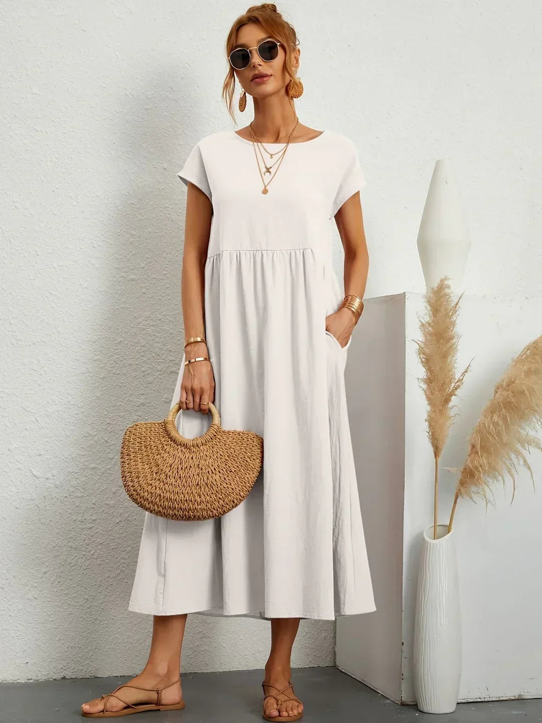 Glenna - Robe midi fluide
