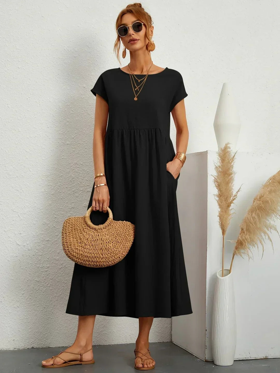 Glenna - Robe midi fluide