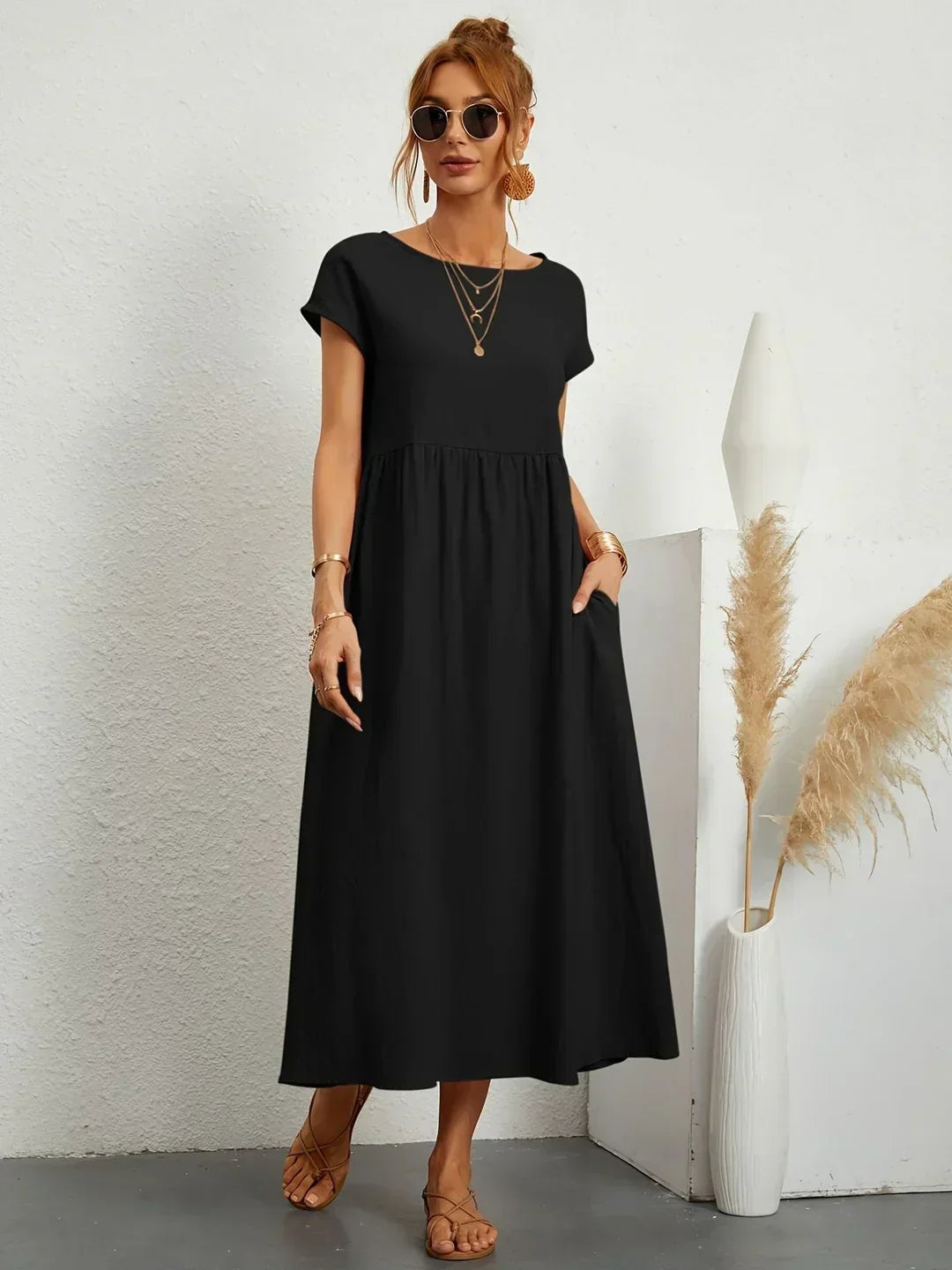 Glenna - Robe midi fluide