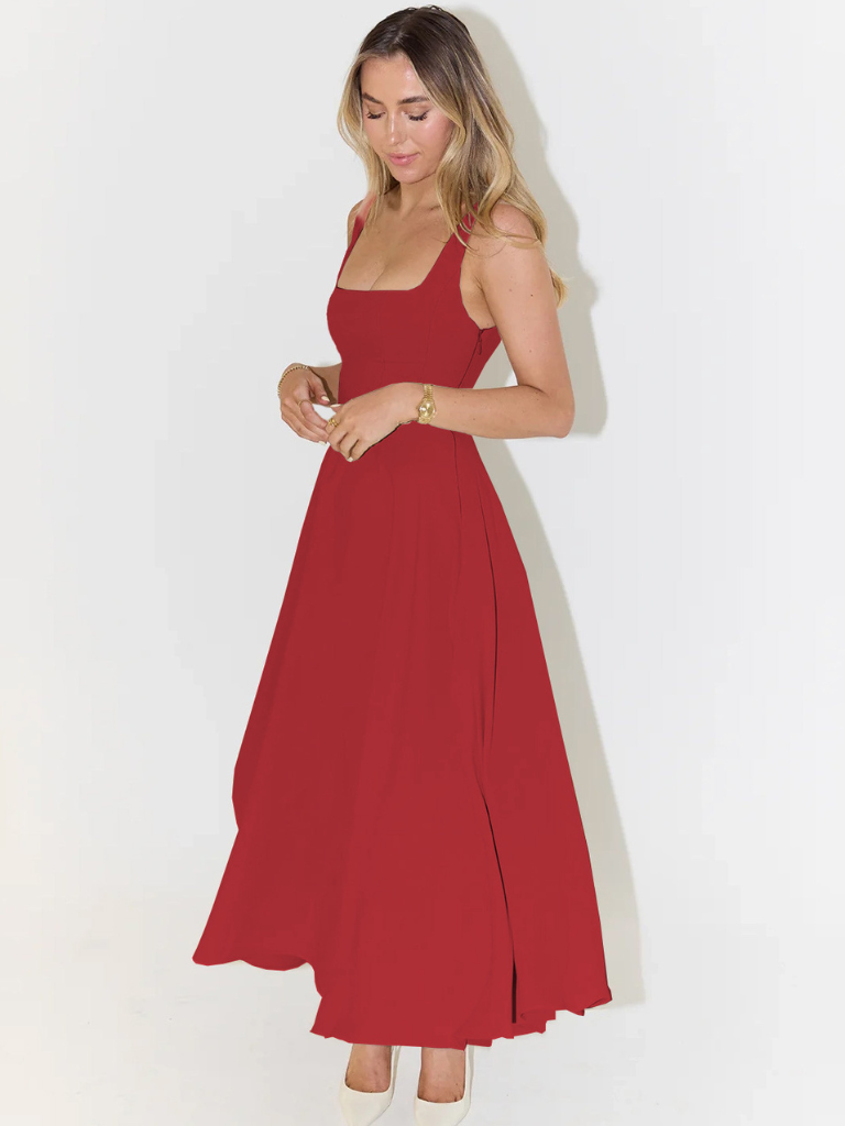 Alta - Robe midi cintrée avec décolleté carré