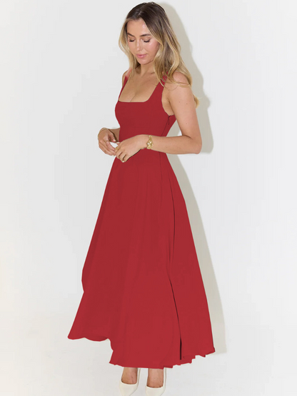 Alta - Robe midi cintrée avec décolleté carré