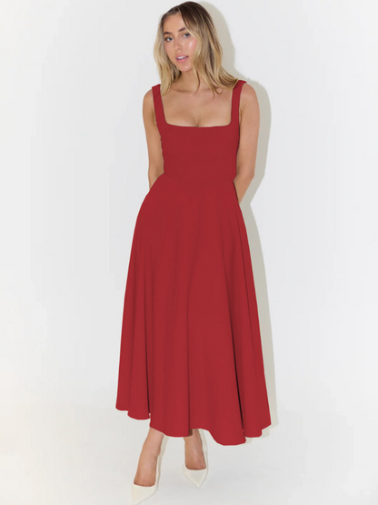 Alta - Robe midi cintrée avec décolleté carré