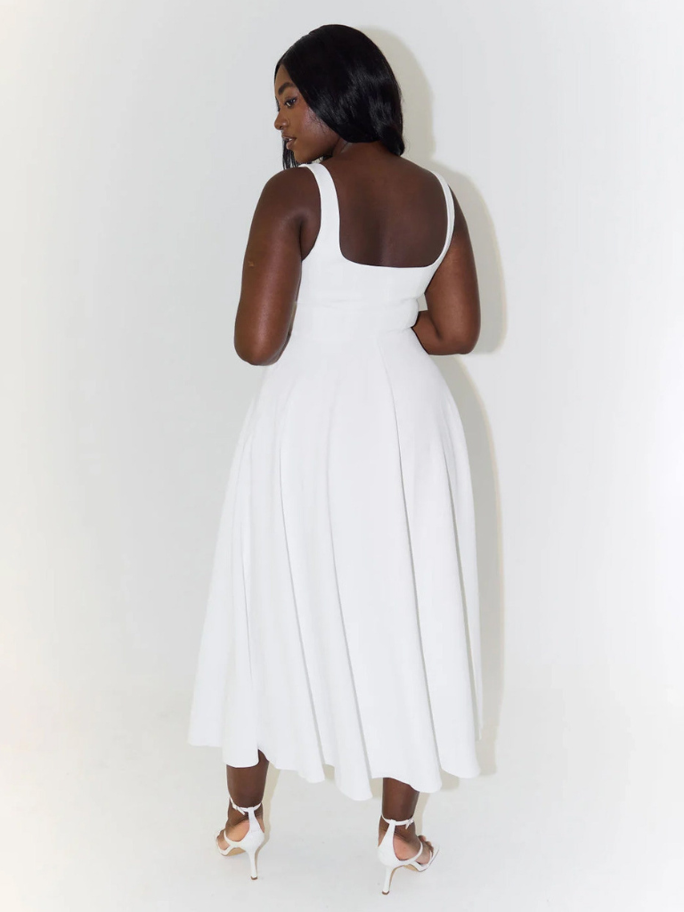 Alta - Robe midi cintrée avec décolleté carré