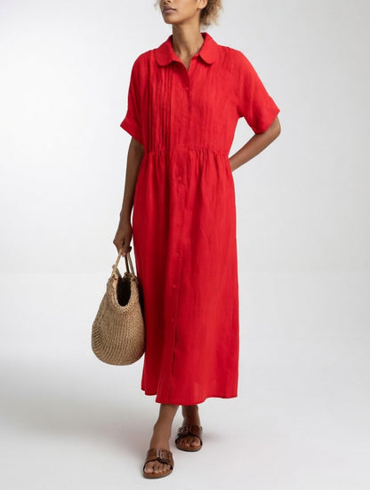 Milagros - Robe chemise maxi en coton