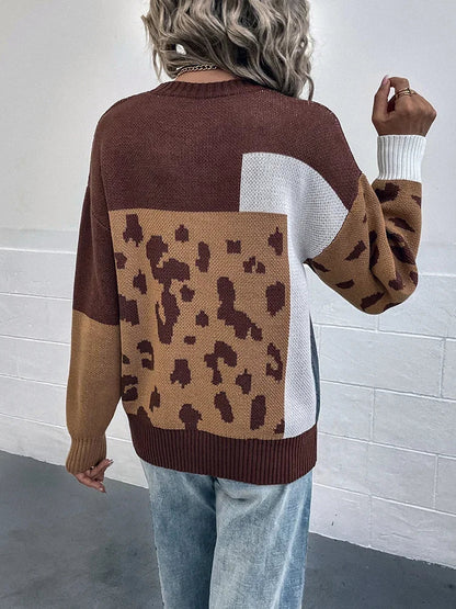 Vilma - Pull en patchwork léopard