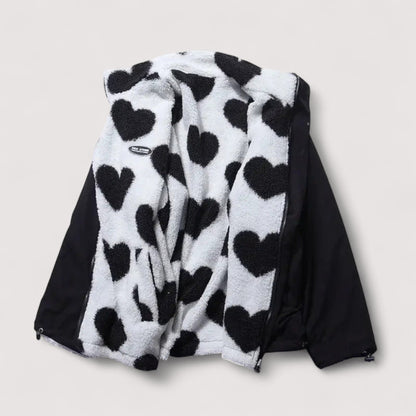 Loriva - Veste réversible à motif cœur