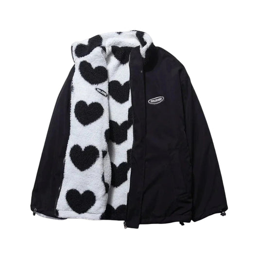 Paulette - Veste réversible légère avec motif cœur