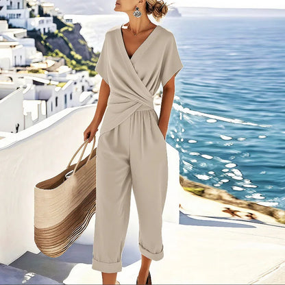 Elaria - Ensemble deux pièces avec pantalon cropped