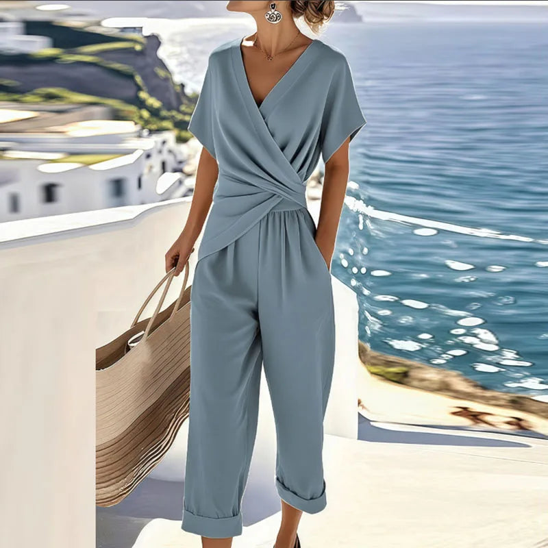 Elaria - Ensemble deux pièces avec pantalon cropped