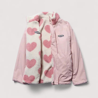 Paulette - Veste réversible légère avec motif cœur