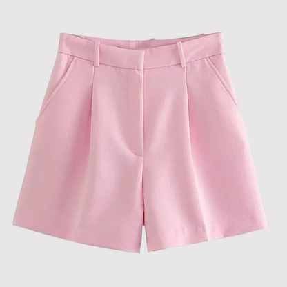 Lynda - Shorts à plis frontaux taille haute