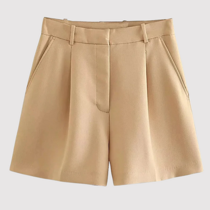 Lynda - Shorts à plis frontaux taille haute