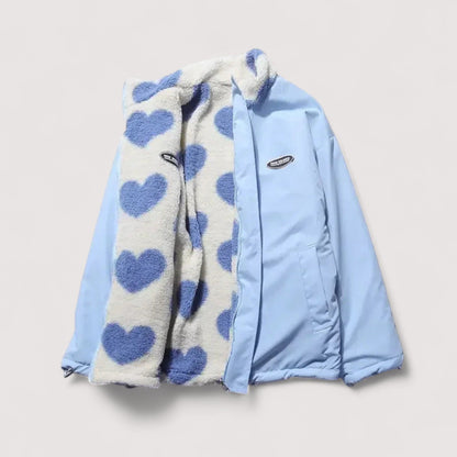 Paulette - Veste réversible légère avec motif cœur