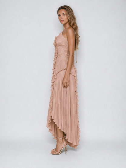 Serelina - Robe maxi à dos nu avec volants