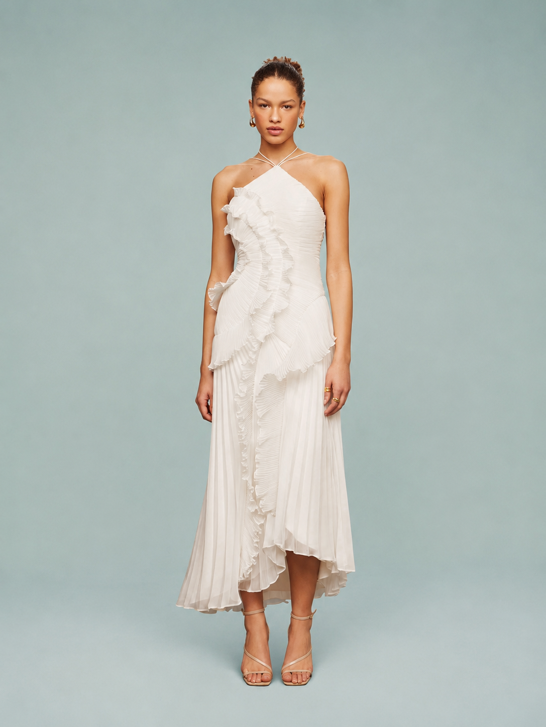 Serelina - Robe maxi à dos nu avec volants