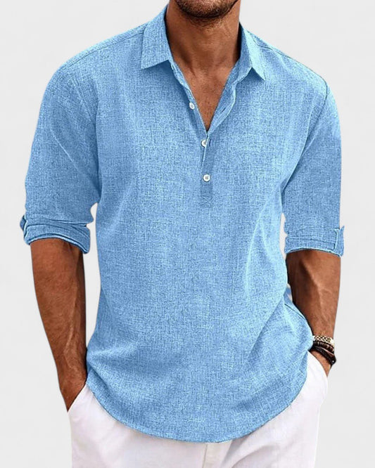 Travis - Chemise en coton à col ouvert