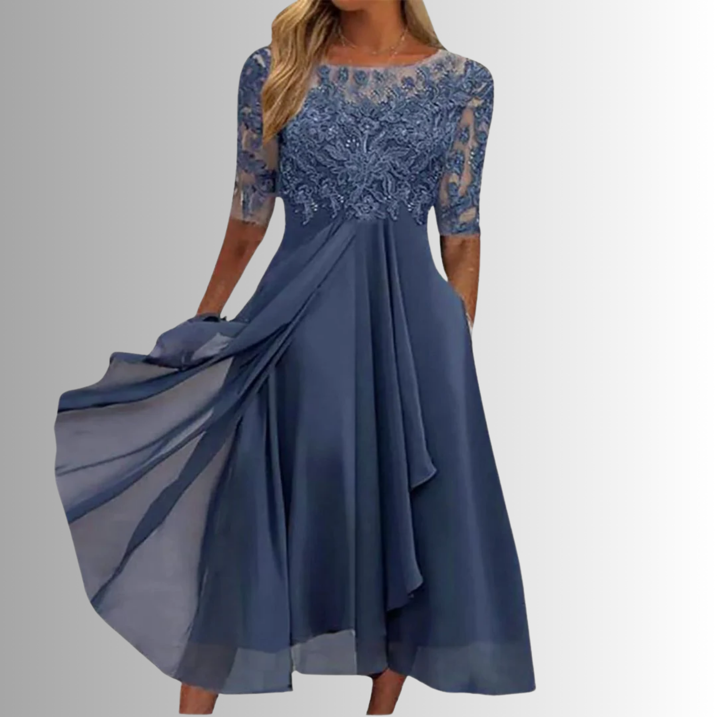 Vanessa - Robe avec dos fermé et dentelle
