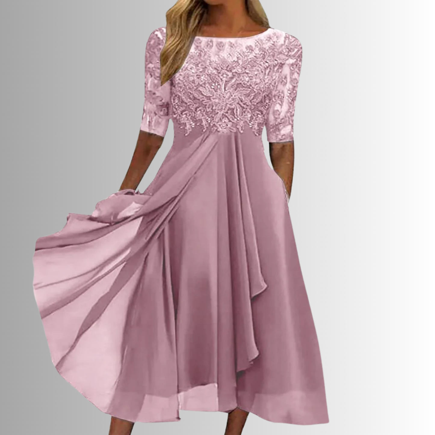 Vanessa - Robe avec dos fermé et dentelle