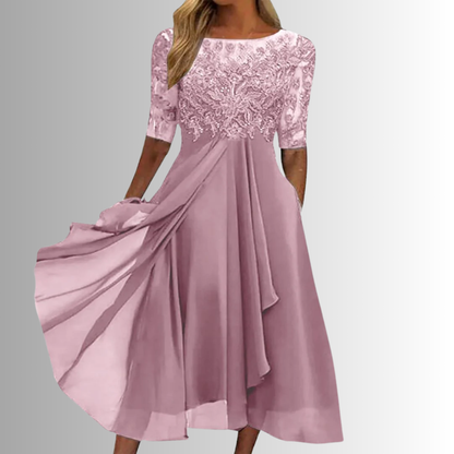Vanessa - Robe avec dos fermé et dentelle