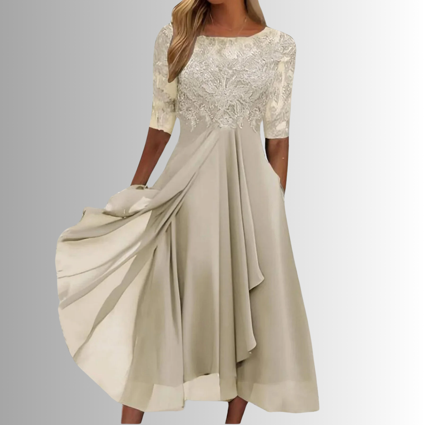 Vanessa - Robe avec dos fermé et dentelle