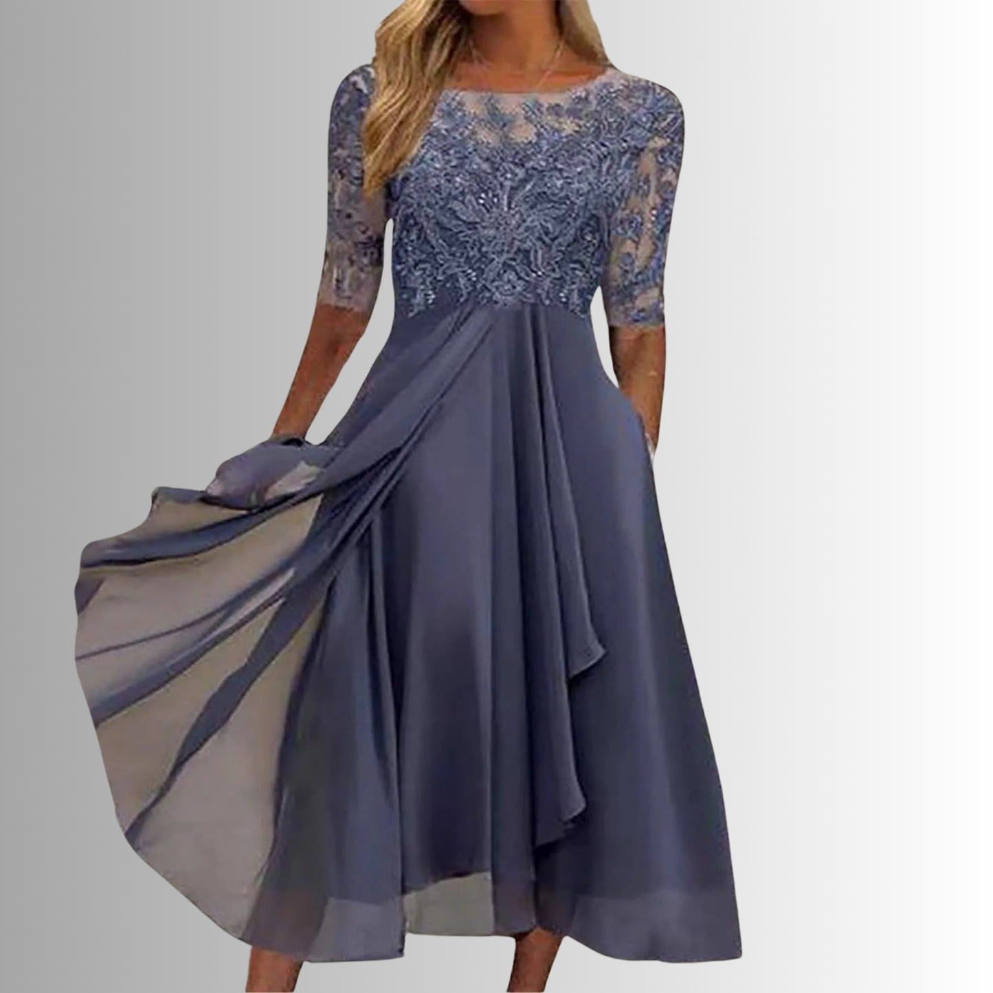 Vanessa - Robe avec dos fermé et dentelle