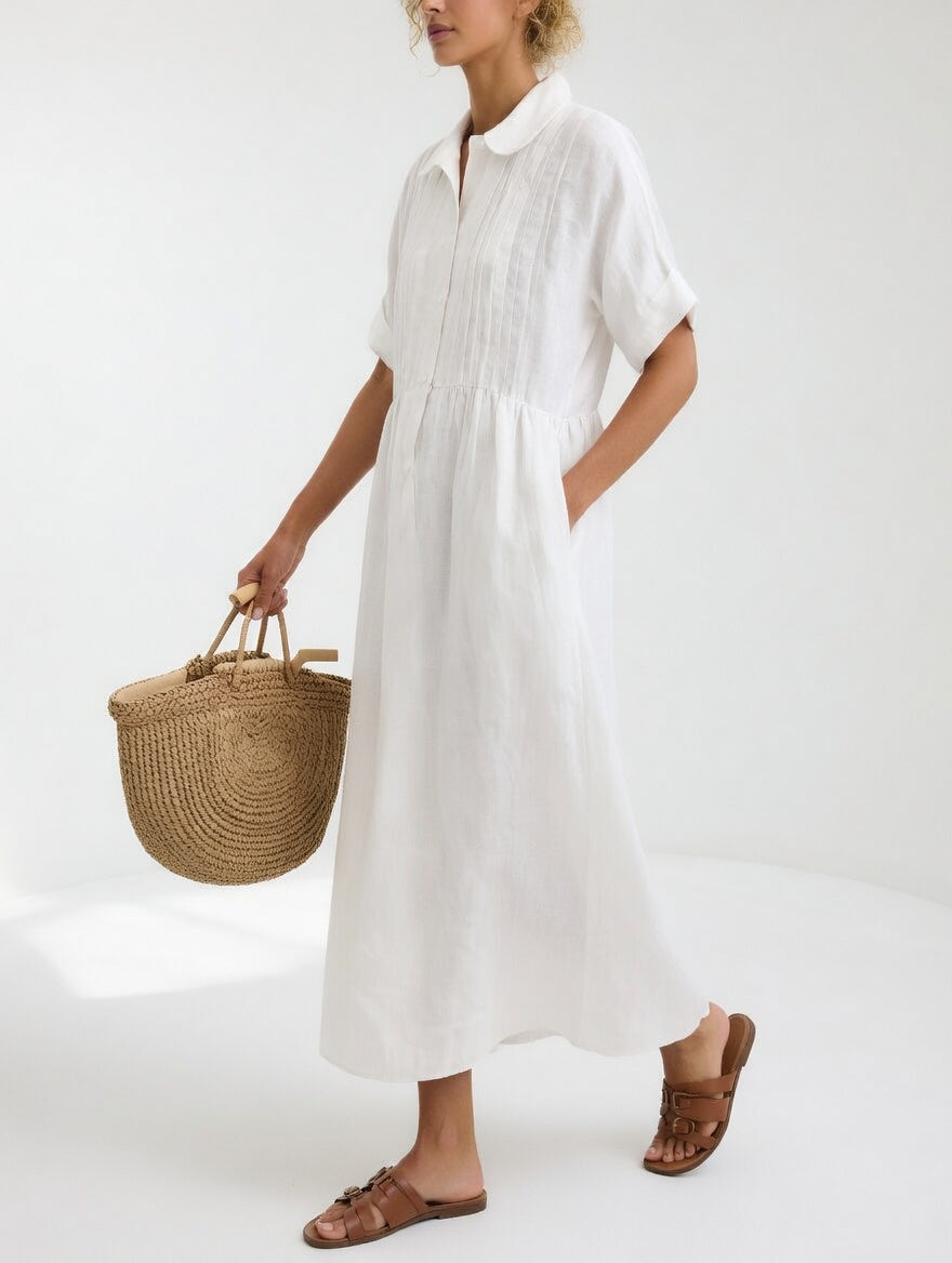 Milagros - Robe chemise maxi en coton