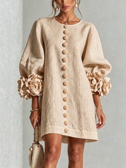 Silvia - Robe chemise mini avec manches à volants