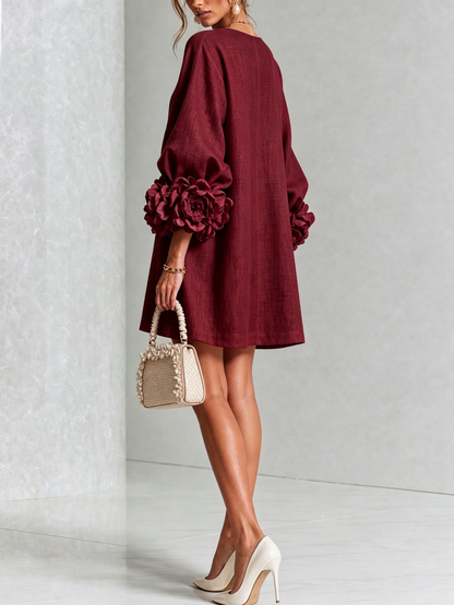 Silvia - Robe chemise mini avec manches à volants