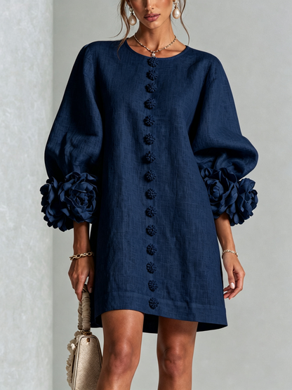 Silvia - Robe chemise mini avec manches à volants