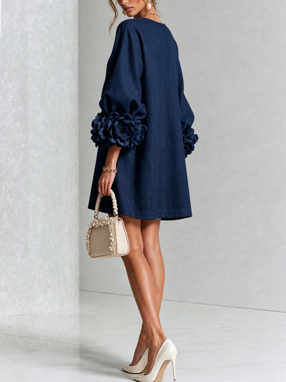 Silvia - Robe chemise mini avec manches à volants
