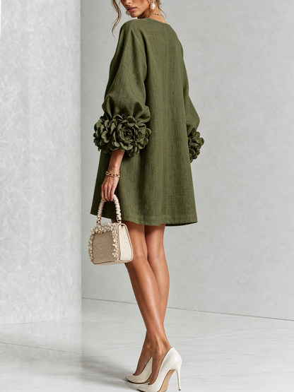 Silvia - Robe chemise mini avec manches à volants