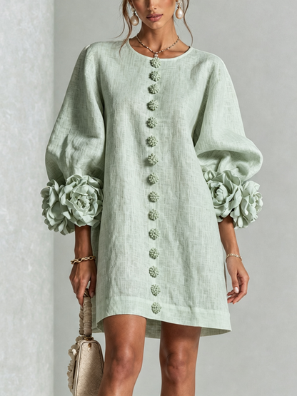 Silvia - Robe chemise mini avec manches à volants