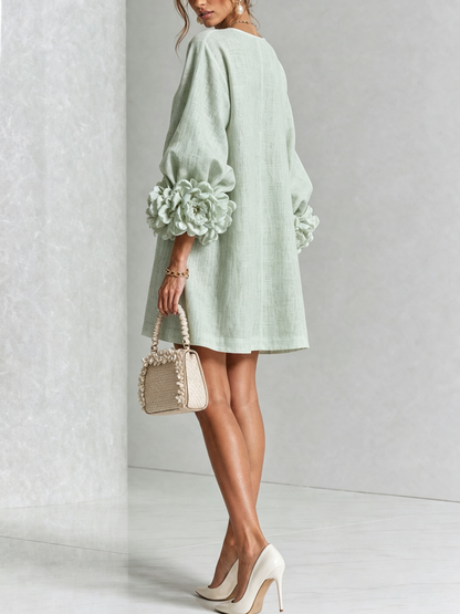 Silvia - Robe chemise mini avec manches à volants